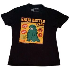 Threadless Kaiju Battle Play Godzilla Black T-Shirt Men’s Graphic Anime